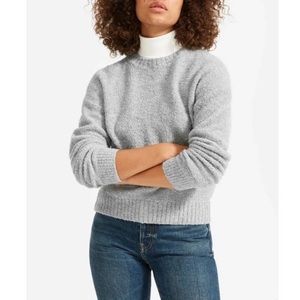 EVERLANE The Teddy Boucle Crewneck Sweater in Heather Grey SZ: Medium